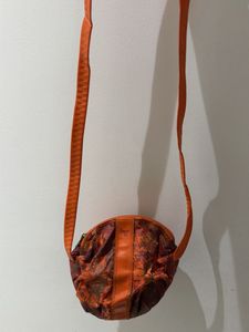 Unique Orange Floral Crossbody Bag
