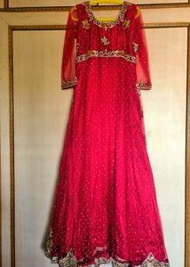 Red With Gold Embroidery Bridal Gown(Women)