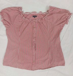 KAWAII  RED GINGHAM TOP