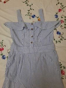 Blue And White Stripe Jumpsuit