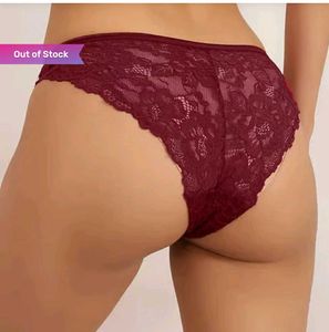 Lace Briefs - Burgundy