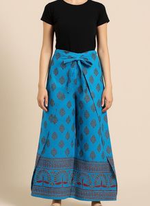 Blue Wrap Around Palazzo Pant