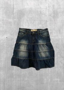 Denim Tiered Skirt