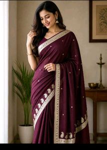 Trending brown silk saree