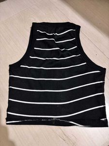 Black &amp; White Striped Tank Top
