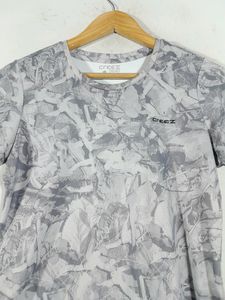 Grey Printed Casual Active T-Shirt (Women's)