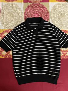 Men's Striped Polo Knit T-shirt
