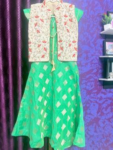 Green Embroidered Dress