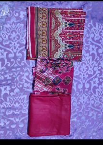 🥳price drop🥳Beautiful Pink suit Set Material