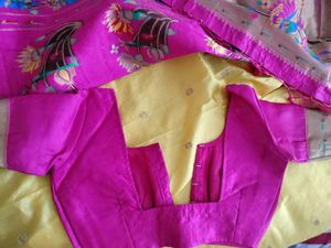 Vibrant Yellow Silk Saree