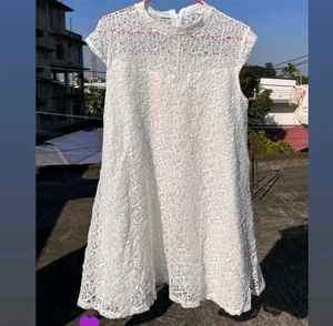 White Lace A-Line Dress
