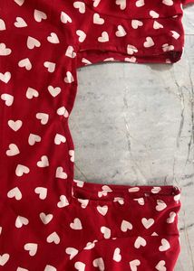 Red Heart Print kurti
