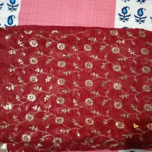 Embroidered Net Dupatta
