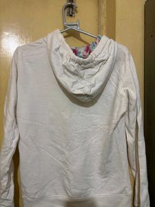 White Hoodie with floral print