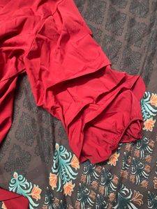 Vibrant Red Peplum Blouse