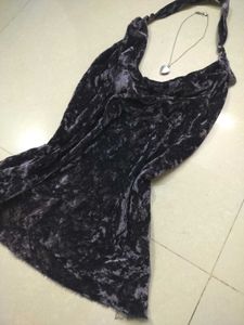 Velvet Halter Neck Top