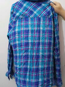Blue Plaid Long Sleeve Shirt