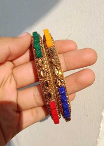 Elegant Beaded Bangles - Set of Two