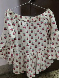 Boho Off-Shoulder Printed Top