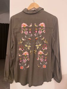 Embroidered Button-Up Shirt