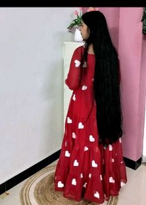 Cute Red Heart ❤️ Print Maxi Dress
