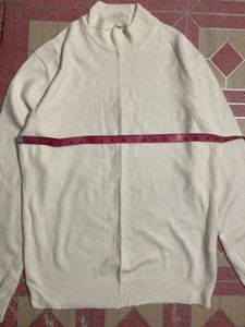 Beige Knit Turtleneck Sweater