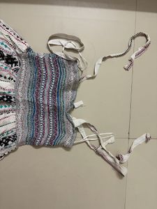 Boho Smocked Strappy Mini Dress