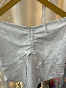 White Ruched Crop Top