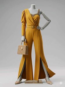 Mustard One-Shoulder Jumpsuit