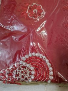 Olive Green Kurta Set with Red Dupatta Unstitched