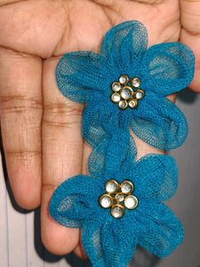 Turquoise Floral Earrings in beautiful blue colour