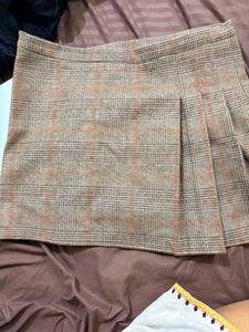 Plaid Pleated Mini Skirt