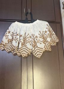 Boho Embroidered Eyelet Mini Skirt