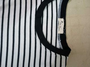 🤍 Black &amp; White Striped Flared Tunic/Dress