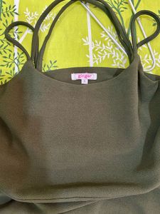 Olive Green Fit &amp; Flare Dress