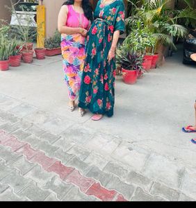 Pink Kurta Set With Floral Dupata