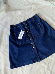 Blue Denim Mini Skirt
