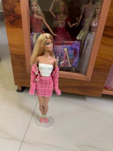 Barbie Doll in Pink Tweed Set