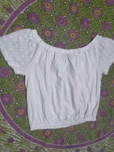White Broderie Anglaise Off-Shoulder Top