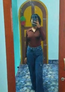 Chic Brown Long Sleeve Top