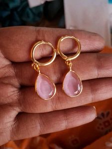 Elegant Pink Teardrop Earrings