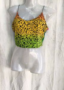 I. Vibrant Leopard Print Crop Top