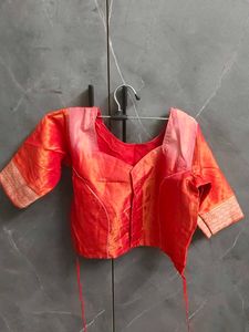 Beautifully Embellished Red Saree with blouse