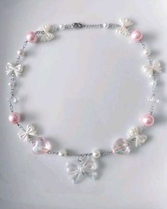 Kawaii Pearl & Bow Necklace