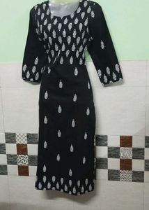 Black Printed Kurta