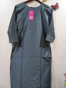 New Grey Mahroon Kurti Churidar Dupatta Set