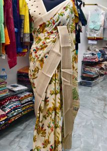 Elegant Floral Print Saree