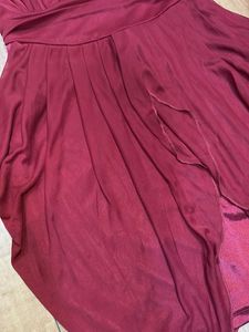 Elegant Strapless Burgundy Party Dress