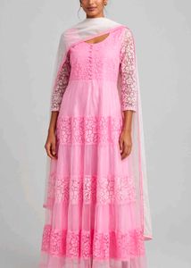 Stunning Pink Ethnic Gown with Dupatta