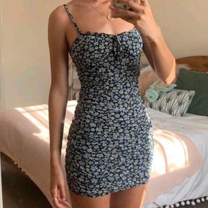 Floral Ruched Mini Dress